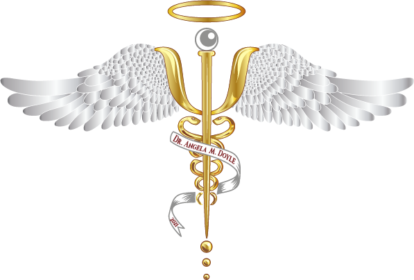 Mental Health Matters logo with angel wings, halo, and caduceus
